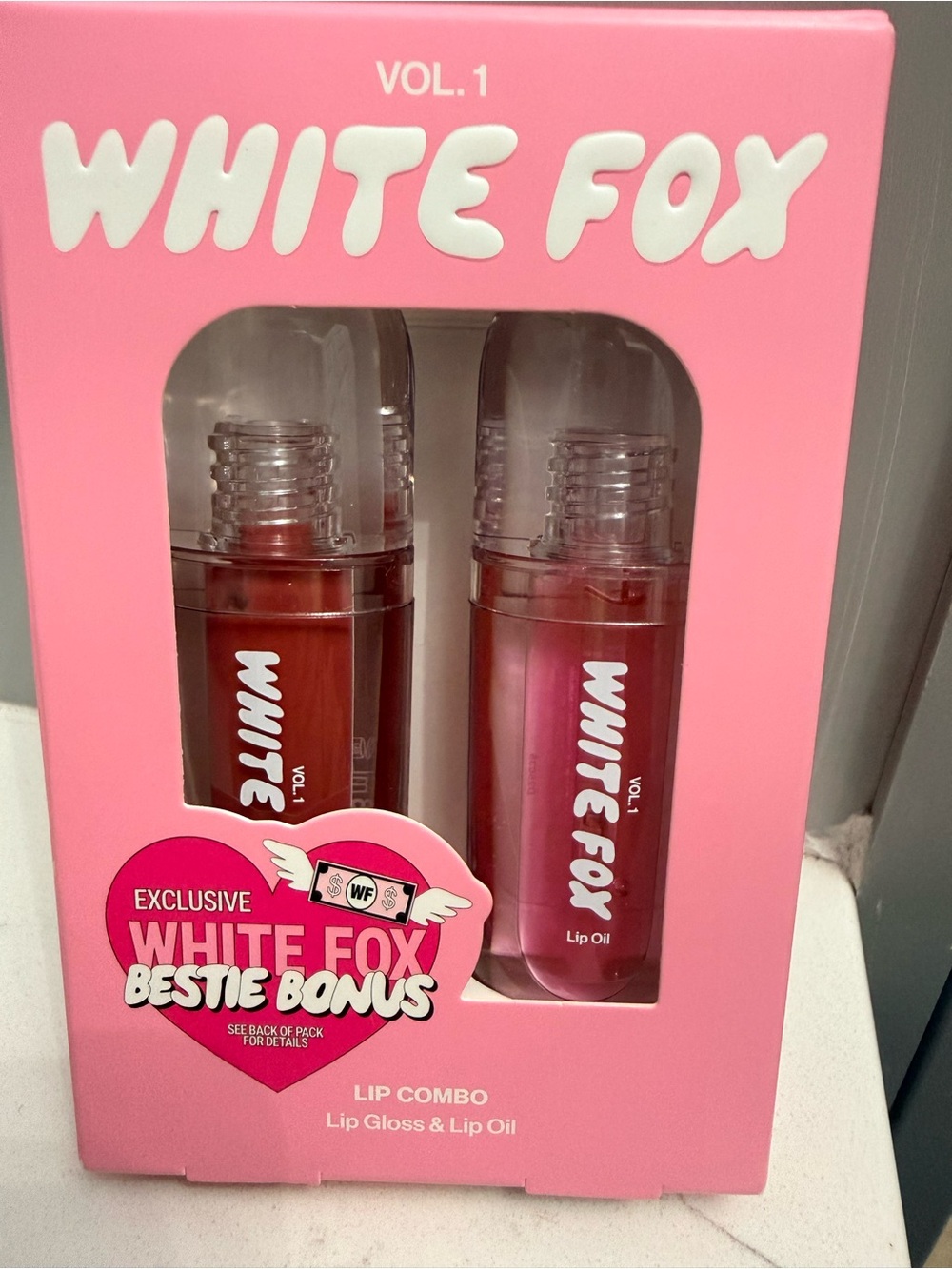 White fox Vol.1 Pink Lip Gloss & Lip Oil Duo. New sealed